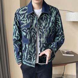 Mens Jackets Denim Jacket Korean Version Retro Camo Fall Coat Top Wrinkleresistant 230904