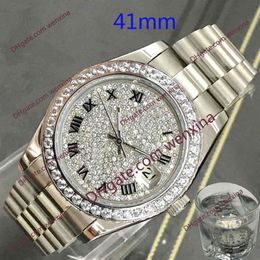 Mens Watches Diamond Watch 10 Colour high quality 41mm Gold shell with black montre de luxe 2813 roman numerals automatic Steel Wa217K