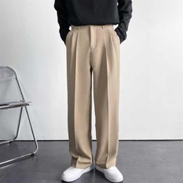 Men's Pants Men Suit Pants Solid Colour Men's Wide Leg Suit Pants Casual New Streetwear Male Trousers Baggy Korean Style 2085