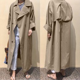 Womens Trench Coats Fashion Solid Maxi Jackets ZANZEA Casual Lapel Double Breasted Overcoats Female Long Sleeve Oversized 230904