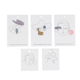 Fashion 100Pcs Lot Elegant Women Pattern Earring Display Card Necklace Jewelry Packing Paper Tag Holders Mixed Greeting Cards311P
