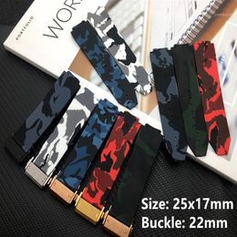 Brand quality 25x17mm Red Blue black Grey camo camoflag Silicone For belt for Big Bang strap Watchband watch band logo on1265w