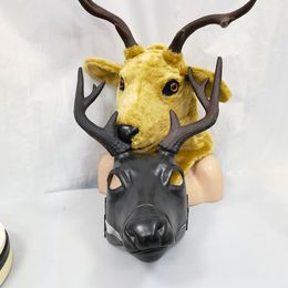 Party Masks DIY animal moving mouth blank mask mould handmade mold of deer set package make your own Halloween 230904