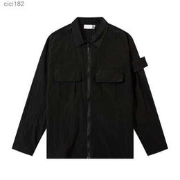 Topstoney Brand Jackets Coat Metal Nylon Functional Shirt Double Pocket Reflective Sun Protection Windbreaker Jacket Men Size M-2xl 1ZVEJ