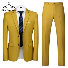 Solid Wedding Suit For Men 2020 Slim Fit Latest Coat Pant Designs 2 Piece Mens Leisure Formal Suits Costume Homme Mariage TZ104211S