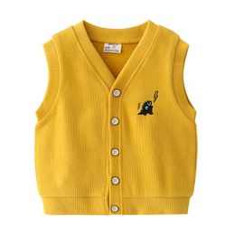 Waistcoat Cute Dinosaur Vest For Boys Cotton V-neck Kids Waistcoat Spring Fall Clothes Summer Outfit 230904