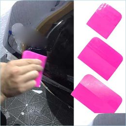 Car Sponge Pink Scraper Soft Rubber Window Squeegee Tint Tools Glass Water Wiper Vinyl Wrap Blade Home Office W91Fcar Drop Delivery Au Dhio7