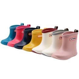 Boots Kids Rain Boots Girls Boys Rainboots PVC Waterproof Mid-Calf Water Shoes Soft Rubber Anti-Slippery Children Toddler Rain Shoes 230904