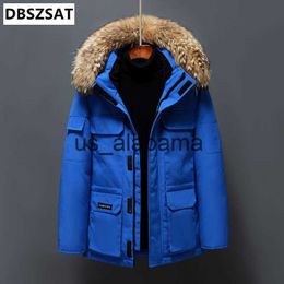 Men's Down Parkas Fur Collar White Du Down Winter Jaet Men Windproof Hooded ien lti-poet Down Coat Male Keep Warm -30 Degree Parkas x0905