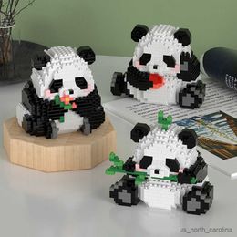 Blocks Creative Panda Building Blocks City Construction Animal Model Assembly Micro Diamond Toy for Kid Gift R230905