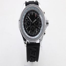 good quality 1884 date automatic mechanical men watch rubber black dial wristwatch men's Watche Six-pin multi-function262p