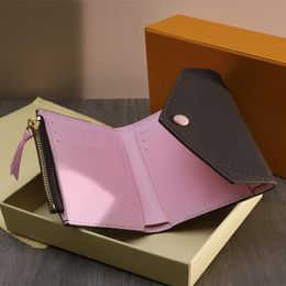 fashion Designer Genuine Leather Folding Wallet Cute Coin Purse Women's Credit Card Holder Top Quality260j