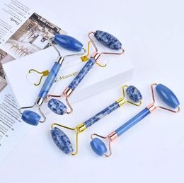 Natural Blue Spot Facial Roller Massager Face Care Tools Jade Stone Massager for Anti-aging Slimming Remove Wrinkles & Eye Puffiness Beauty Skincare