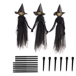 Other Event Party Supplies Halloween Decorations Outdoor Large Light Up Holding Hands Screaming Witches 230905