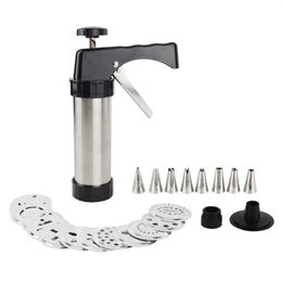 Cookie Press Kit Gun Machine Cookie Making Cake Decoration 13 Press Moulds & 8 Pastry Piping Nozzles Cookie Tool Biscuit Maker T2002677