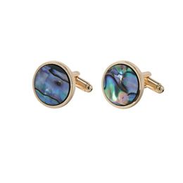 Fashion Abalone Fritillaria Cufflinks for Men French Gradual Shell Square Metal Shirt Sleeve Studs Accessories