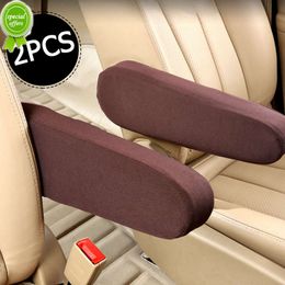 New 2pc Car Centre Console Box Pad Protector Elasticity Cloth Universal Armrest Pad Cover Non-slip Auto Decoration Styling Arm Rest