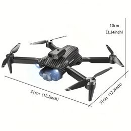 Foldable Brushless Motor RC Drone with Dual HD Cameras and Obstacle Avoidance - Perfect Aerial Photography Toy for Boys!