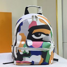 Large Capacity Backpack Shoulder Bag Genuine Leather Travelling Bag Combination Colour Classic Letter Printing Front Pocket High Quality Zipper Bag 231115