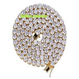 Hip Hop Gold Silver Necklace Cubic Zirconia Micro Paved All Iced Out Tennis Chain Bling Lab CZ Stones Crystal Necklace Accessories4458955
