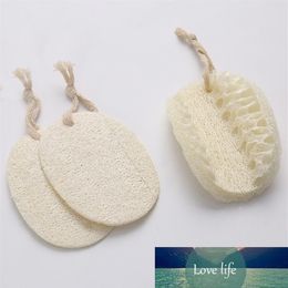 100pcs Natural Loofah Sponge Bath Shower Body Exfoliator Pads With Hanging Cotton Rope household312a