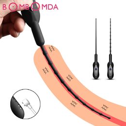 Adult Toys 10 Speed Urethral Vibrator Catheter Penis Plug Beads Sex for Men Vibrating Urethra Sound Dilator Massager Dildo 230904