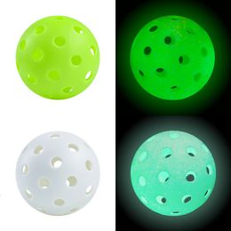 Squash Racquets Outdoor Indoor Fluorescent Pickleball Ball 40 Holes Training Playing Sports Luminous Pickle Balls Accessories 74mm Durable 230904