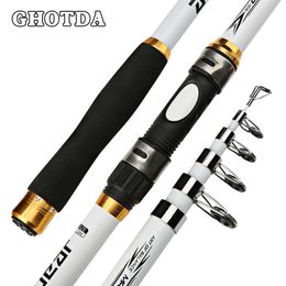 Boat Fishing Rods GDA 21M 36M Carp Rod feeder Hard FRP Carbon Fibre Telescopic fishing pole 230904