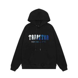 4woa Men and Women Hoodie Sweatshirt American High Street Niche Rap Trendy Brand Trapstar Blue White Towel Embroidered Casual Hooded