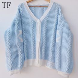 Womens Sweaters 1989 Tay Lor Casual Swif T Versi On Light Blue Knitted Cardigans Women Seagull Embroidered Cardigan Exclusive Fan Gift 230904