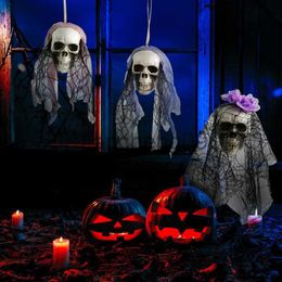 Party Decoration Halloween Skull Bride Clothes Hanging Ornaments Foam Bone Head Scene Layout Props Home Bar Decorations Festival Party Supplies x0905