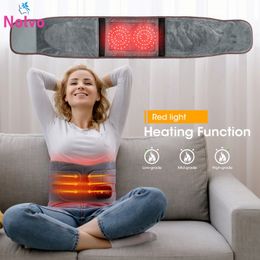 Back Massager Electric Waist Massage With Red Light Compress Lumbar Spine Support For Vibration Period Cramp Tools 230904