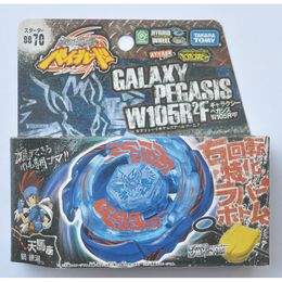 Spinning Top Tomy Beyblade Metal Battle Fusion Top BB70 GALAXY PEGASIS W105R2F WITH Light Launcher 230904