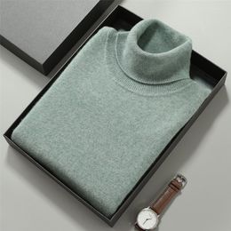 Men's Sweaters Cashmere Wool Turtleneck Knit Sweater 2023 Autumn Winter High Collar Warm Jumper Men Turtle Neck Knitted Pullover