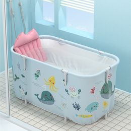 Other Home Garden 1.2M Portable Folding Bathtub for Adult Children Swimming Pool Large Bathtub Bath Bucket PVC Insulation Sauna Bathing 230904