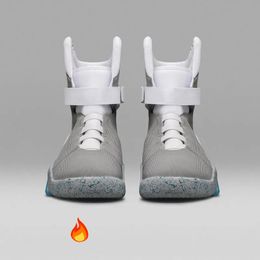 2023 NEW TOP Back To The Future Air Mag Sneakers Marty Mcfly's Led Shoes Glow In Dark Grey Mcflys Sneakers