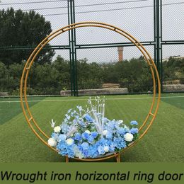 Party Decoration Wedding Props Wrought Iron Circle Background Flower Stand Ring Double Rod255D