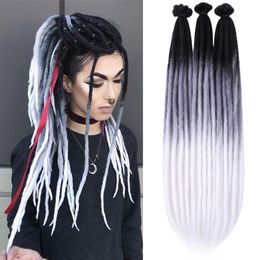 Human Hair Bulks DAIRESS Synthetic Dreadlock Crochet Braids Thin Long Dreads Handmade Crochet Hair Reggae Hair Hip-Hop Style For Rock Roll 230904