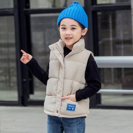 Colete outono veludo meninas colete quente inverno meninos engrossar colete crianças outerwear crianças jaquetas de algodão colete para 2-10 anos 230904