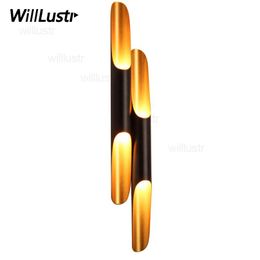 Modern Coltrane Wall Sconce Lamp Simple Fashion Aluminium Pipe Minimalism Single Twins Tube el Bedroom Lounge Loft Cafe Bar Ligh2231