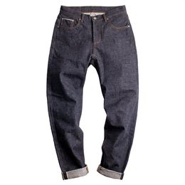 Maden 15OZ Denim Men Jeans Red Ear Selvedge Vintage Japanese AMEKAJI Straight Mid Waist Long Pants Trousers Clothing Bottoms274D