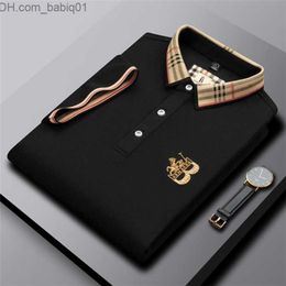 Men's Polos High end embroidered short sleeved cotton polo shirt men s T shirt Korean fashion clothing summer luxury top T230905