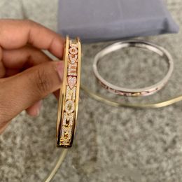 Bangle 17CM CZ Batu DIY Gelang untuk Wanita dan Pria Kepribadian Slider Bangle Angka Romawi Gelang Wanita Bangle Geser 230904