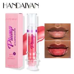 DHL free Handaiyan Lip Plumping Booster Sexy Plumper Glitter Red Nude Lipstick