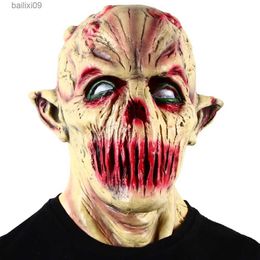 Party Masks Halloween Horror Mouthless Ghost Mask Scary Zombie Latex Mask Haunted House Cosplay Costume Props T230905