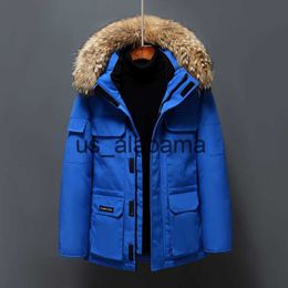 Men's Down Parkas Fur Collar White Du Down Winter Jaet Men Windproof Hooded ien lti-poet Down Coat Male Keep Warm -30 Degree Parkas x0905 x0907