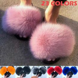 Slippers Sexy Faux Fur Slippers Women Furry Fluffy Slippers Outdoor Indoor Home Flat Shoes Female Casual Flops Slides Dropshopping babiq05