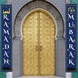 Eid Mubarak Door Porch Banner Hanging Garland Flag Muslim Islamic EID Ramadan Kareem Festive Home Decor2408