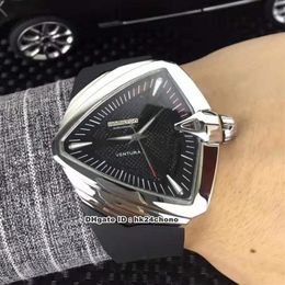 New 7 style High Quality Watch Ventura XXL Elvis Stainless Steel A2824 Automatic Mens Watch H24655331 Black Dial Rubber Strap Gent239y