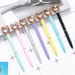 Diamond Ballpoint Pens Candy Colour Rotary Heart Ball Pen School Office Writing Supplies